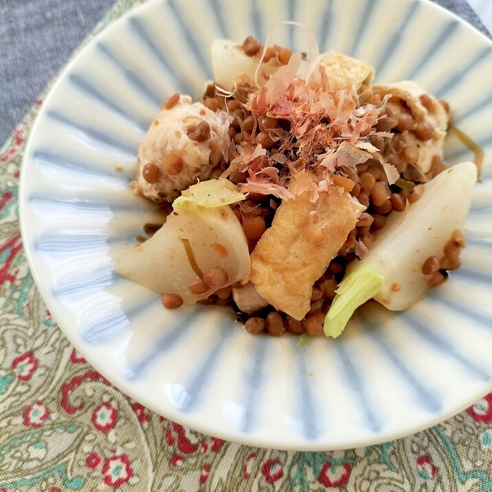 レンズ豆とかぶの鶏肉煮♩